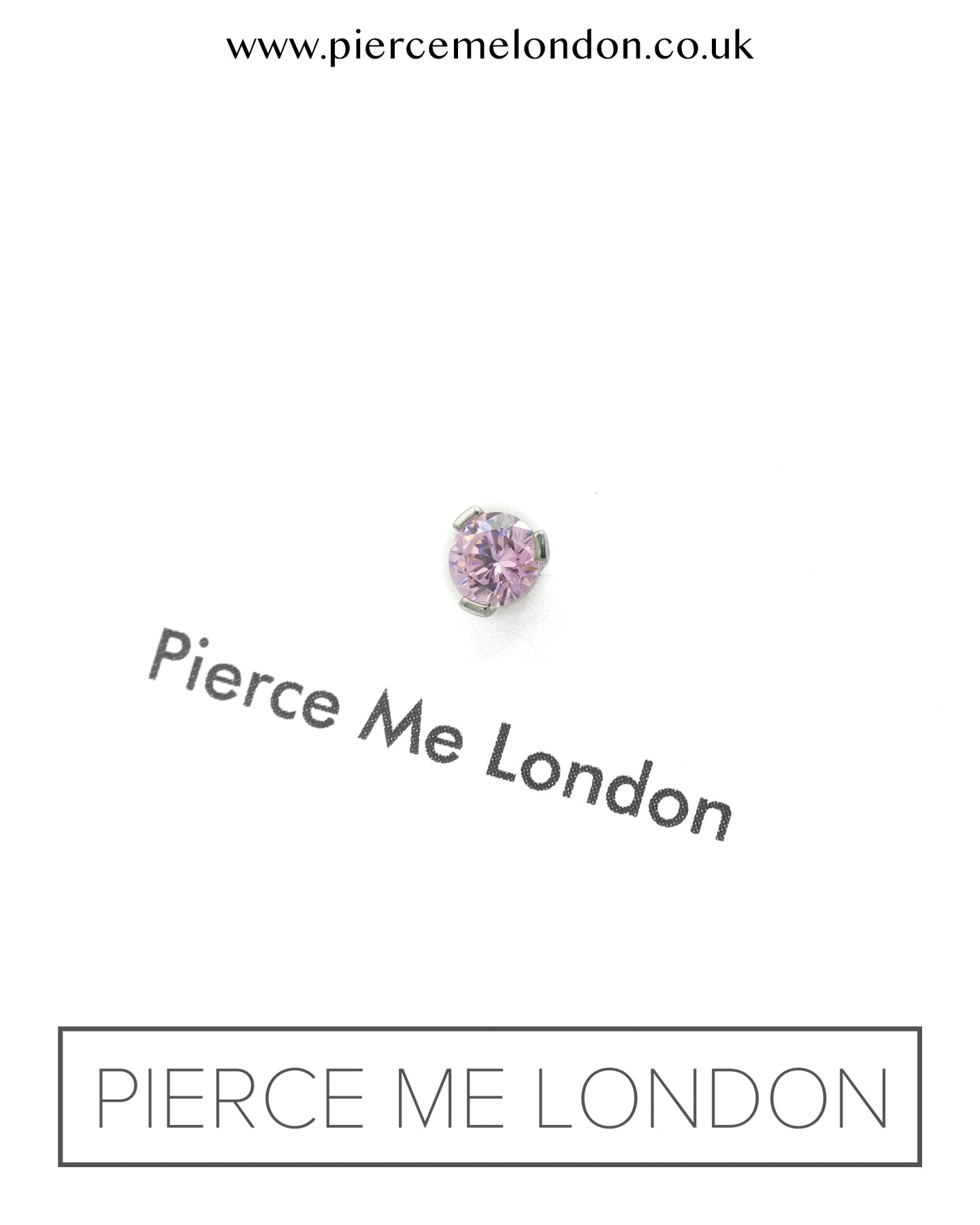 3 Prong Set Round Faceted Gem End PCZ (I.S)