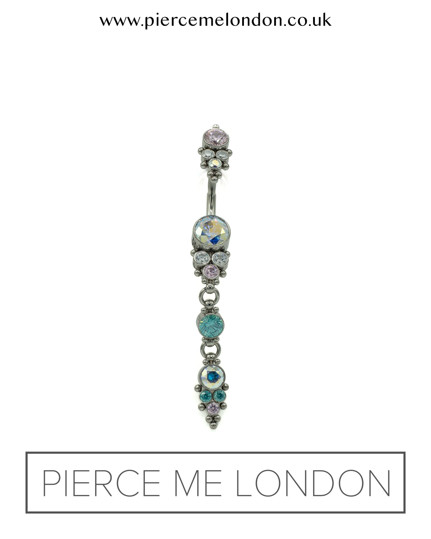 Raine Double Aurora/Pink/Clear/Blue CZ