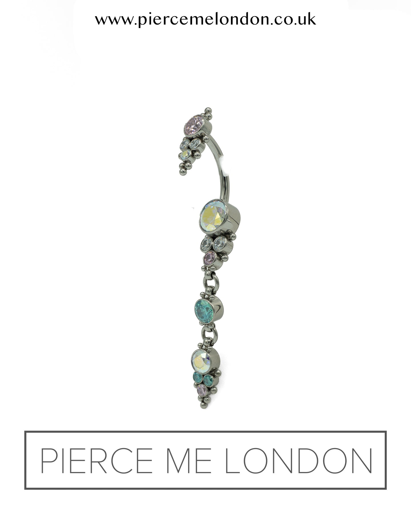 Raine Double Aurora/Pink/Clear/Blue CZ