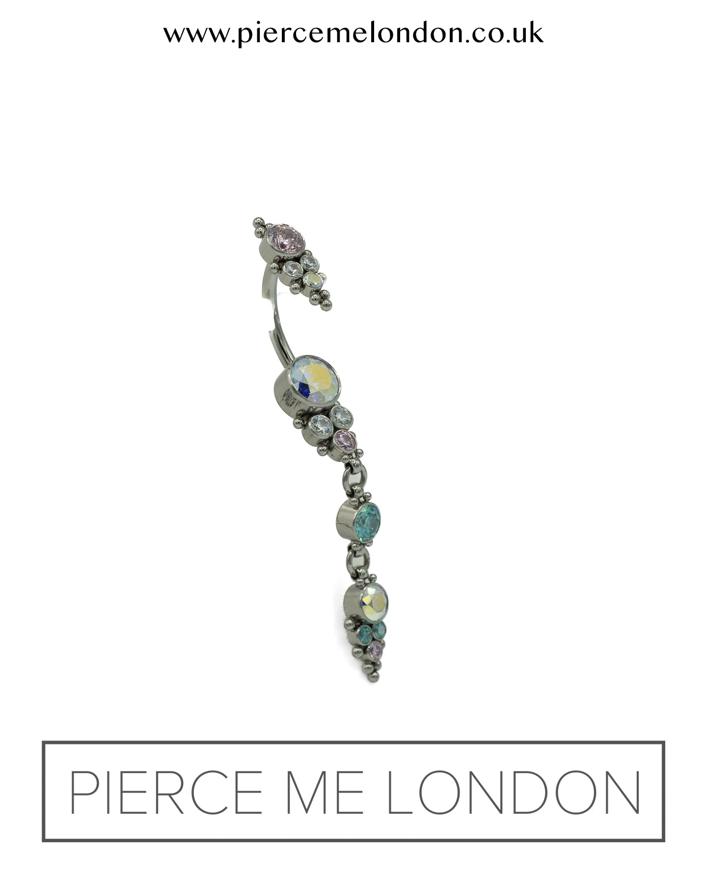 Raine Double Aurora/Pink/Clear/Blue CZ