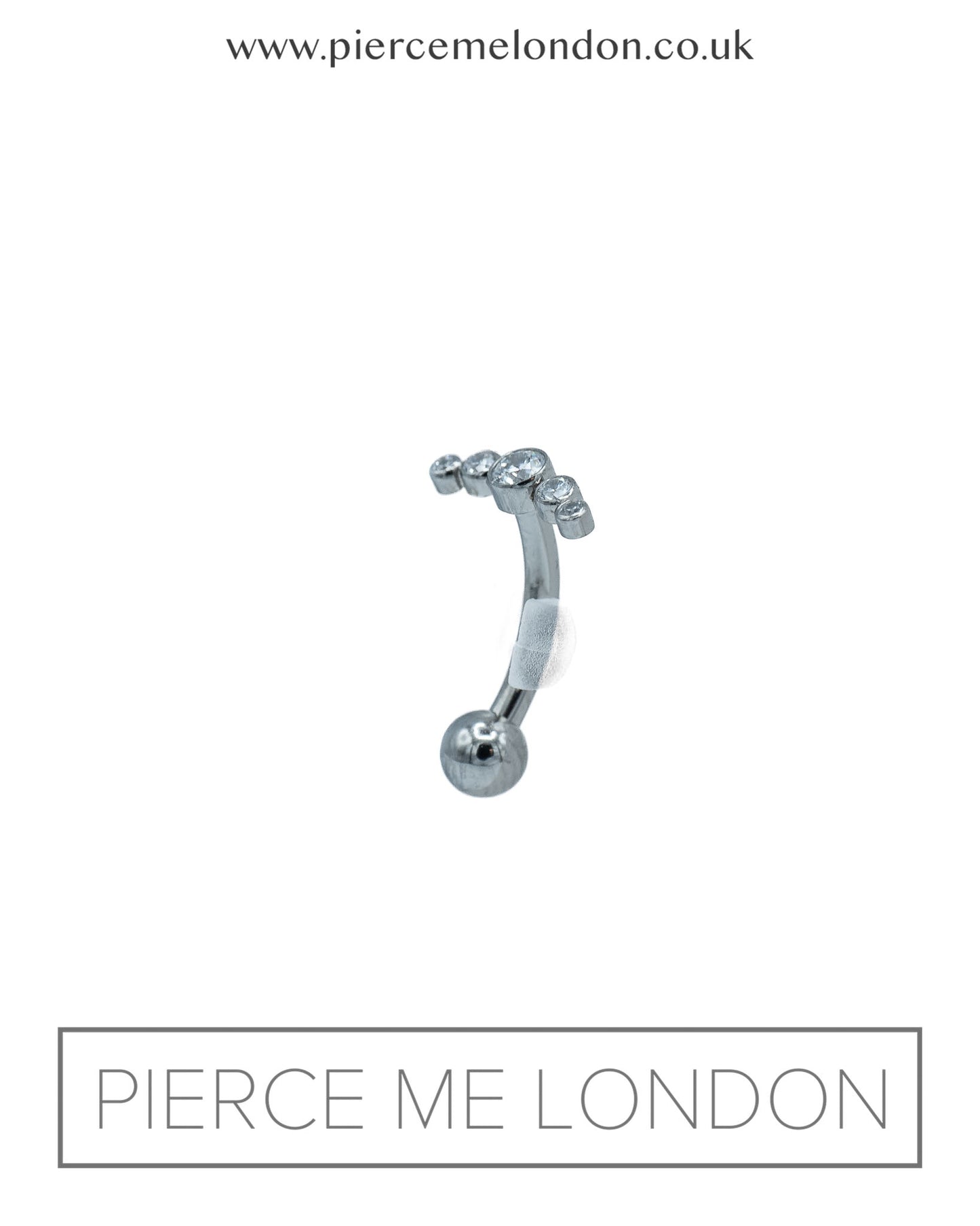 Gemmed Micro Curved Barbell - Clear Sparkle (Le Roi)