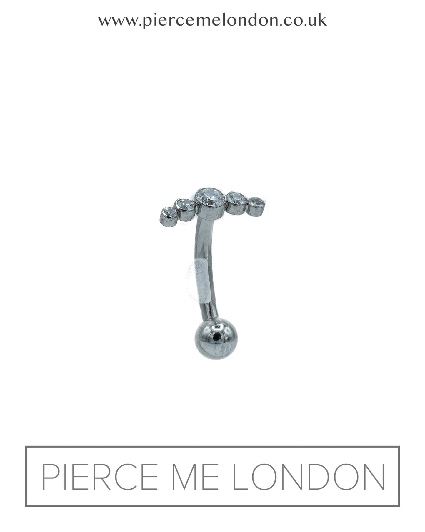 Gemmed Micro Curved Barbell - Clear Sparkle (Le Roi)