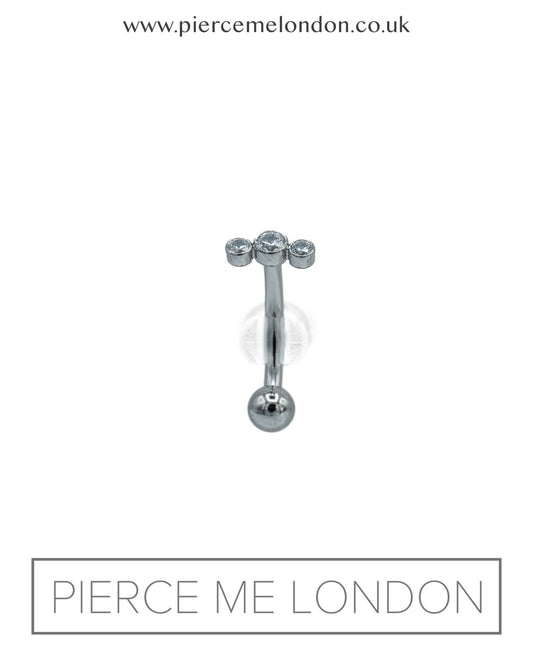 Gemmed Micro Curved Barbell - Clear Favour (Le Roi)