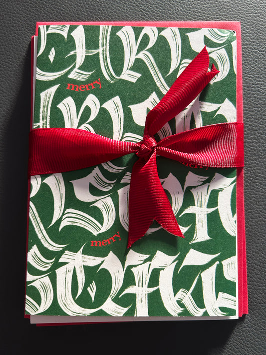 Calligraphy X-mas Cards by @elettr