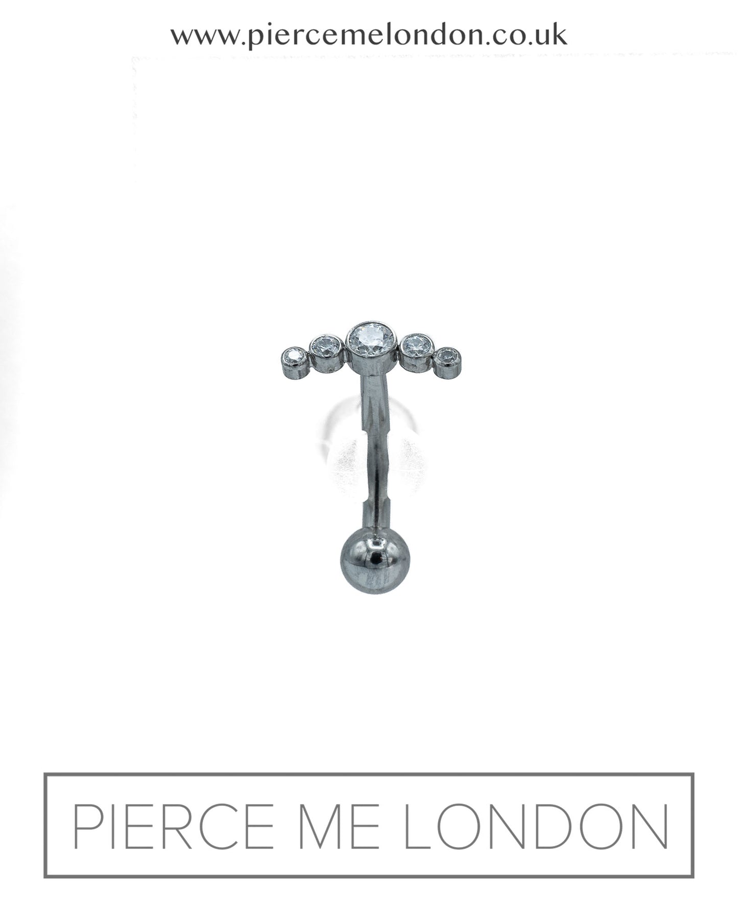 Gemmed Micro Curved Barbell - Clear Sparkle (Le Roi)